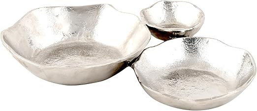 Cruiser’s Caché | Cluster of 3 Serving Bowls, 10" Silver Nickel Finish | Hand-Crafted, Artisan... | Amazon (US)