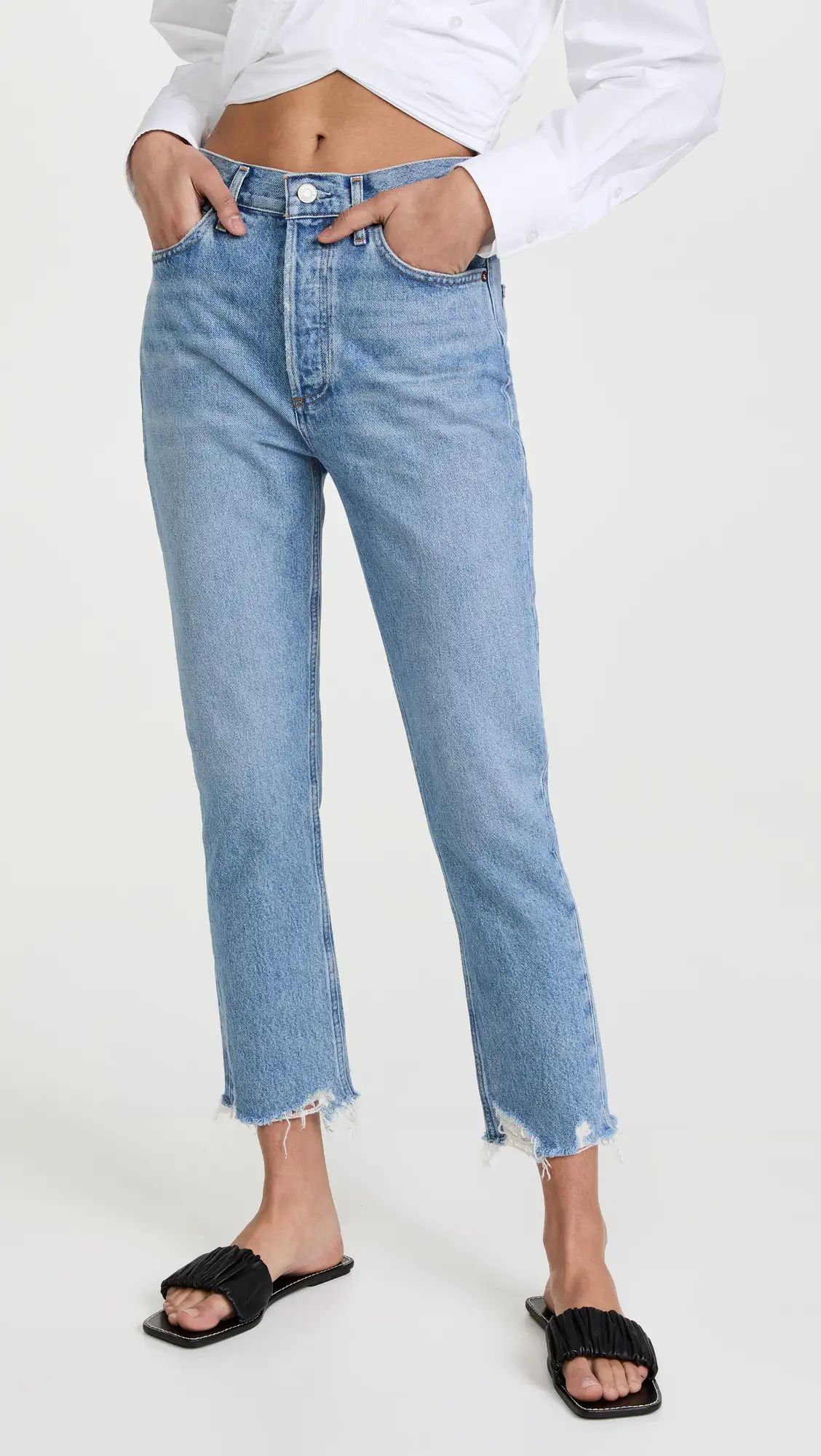 AGOLDE Riley High Rise Straight Crop Jeans | Shopbop | Shopbop