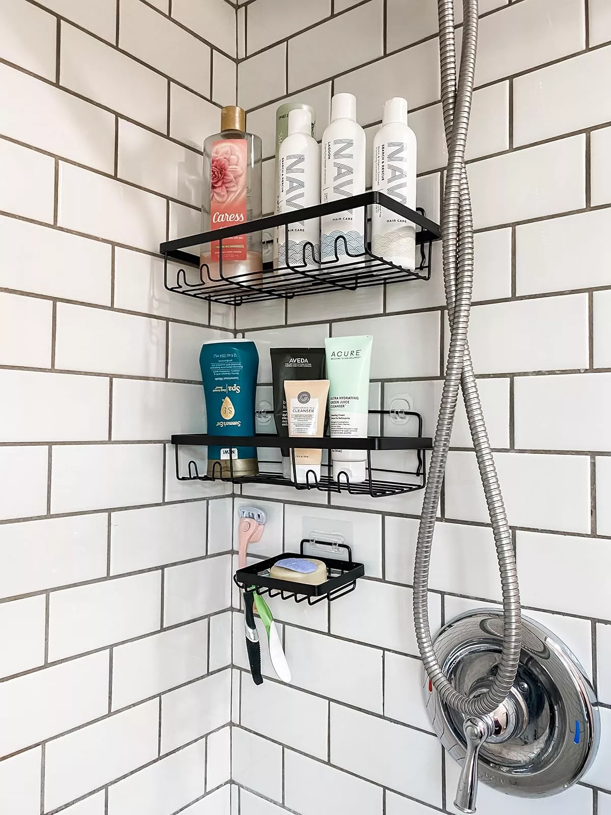 Elegant Home Decor with Moforoco Black Bathroom Shelves Basket