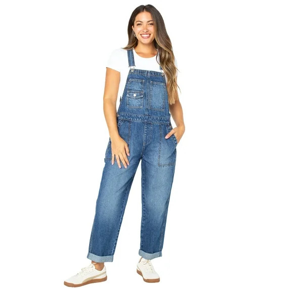 Celebrity Pink Juniors Boyfriend Cuffed Overall - Walmart.com | Walmart (US)
