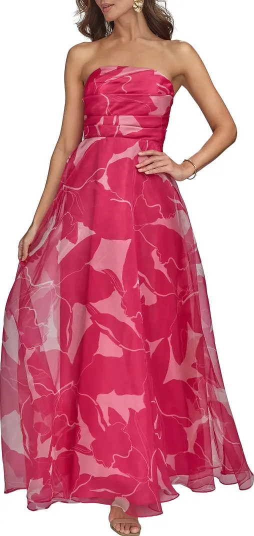 Donna Karan New York Floral Strapless Gown | Nordstrom | Nordstrom
