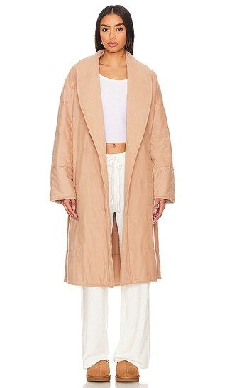 Quade Quilted Robe in Tan Grey | Revolve Clothing (Global)