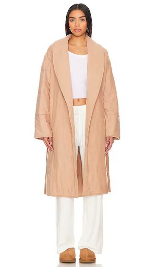 Quade Quilted Robe in Tan Grey | Revolve Clothing (Global)