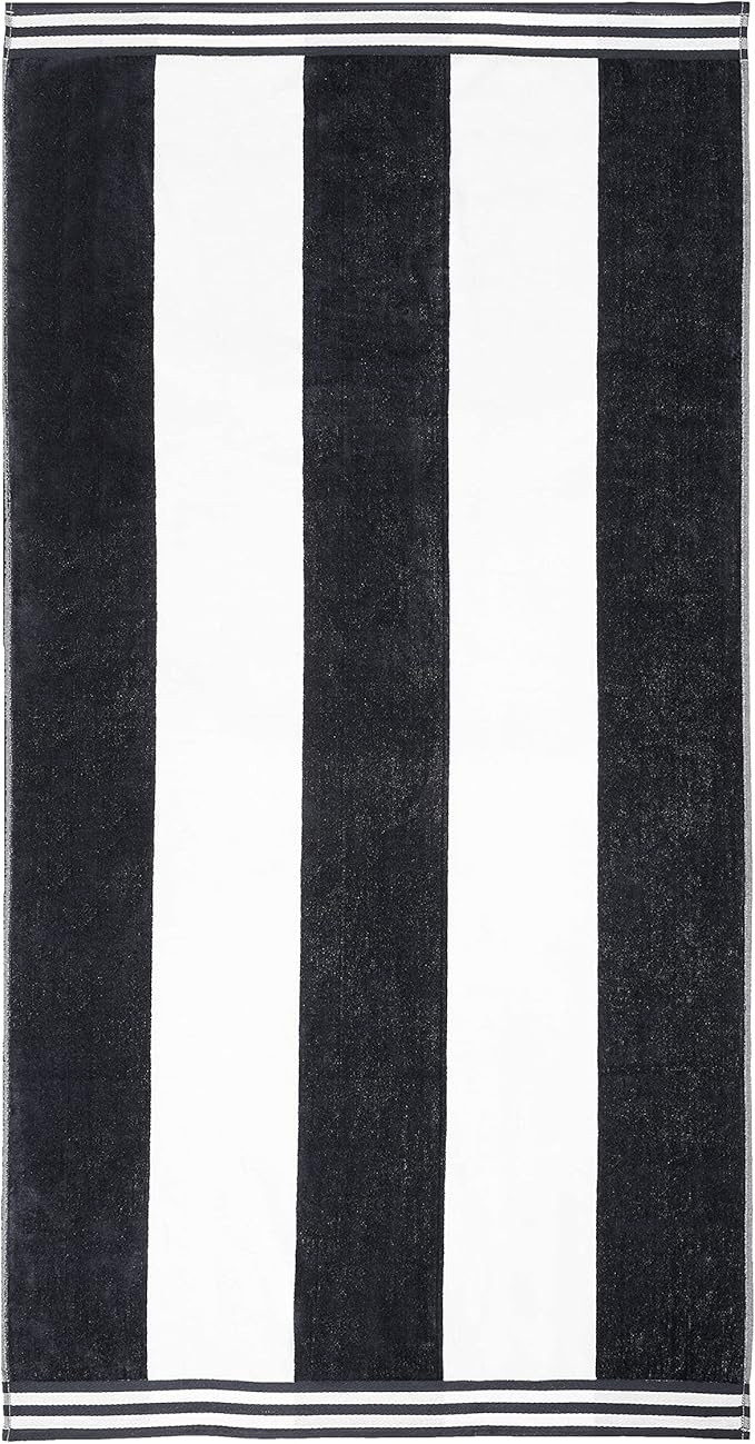 SUPERIOR 100% Oversized Striped Cotton Beach Towel Set, Basics Beach Towels for Bathroom, Dorm, B... | Amazon (US)