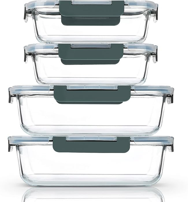 M MCIRCO 80 oz & 36 oz Extra Large Glass Food Storage Containers with Lids | Amazon (US)