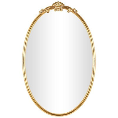Olivia & May 38"x24" Metal Ornate Baroque Oval Wall Mirror Gold | Target