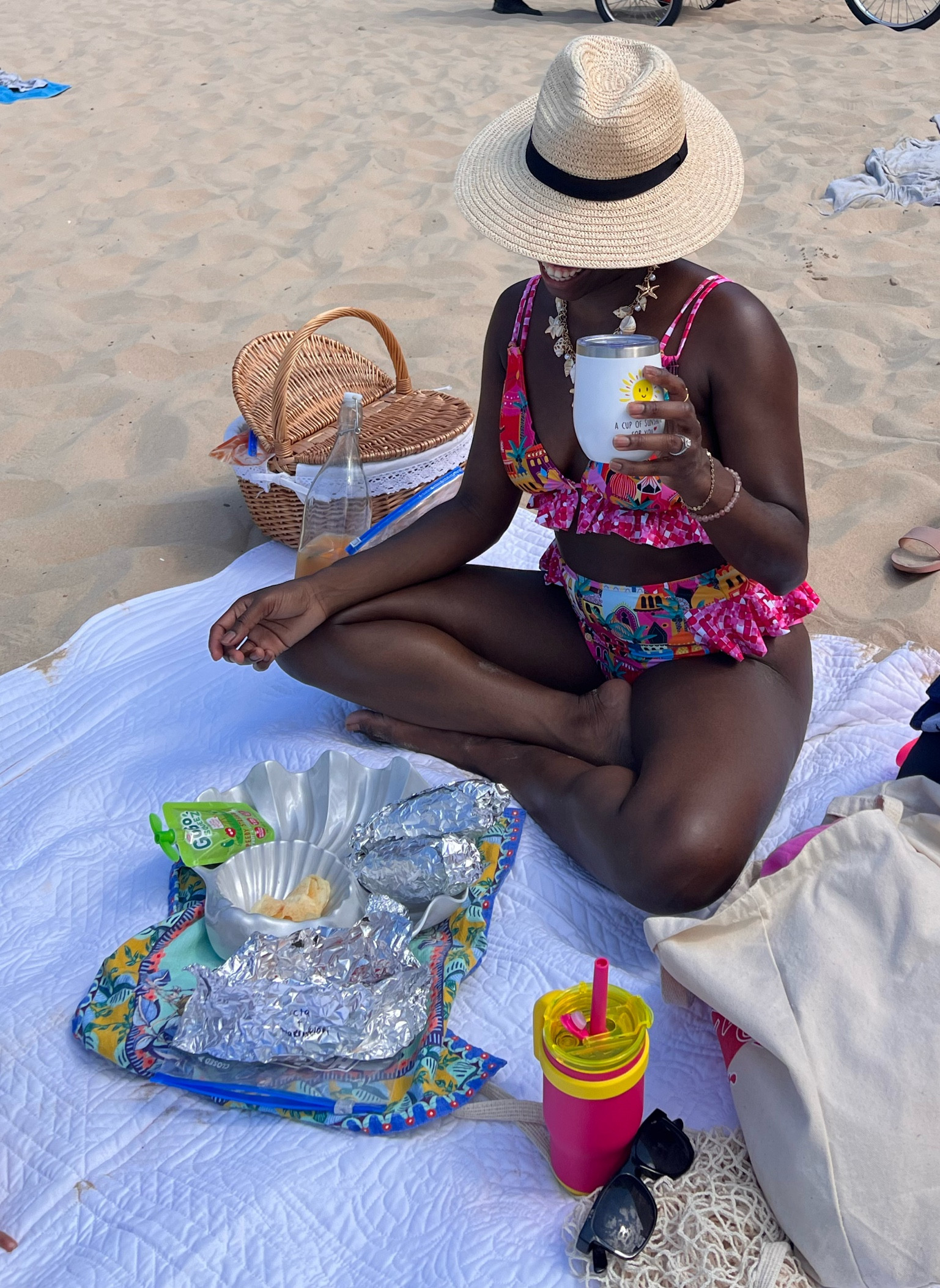 Summer beach day picnic style. Seashell trap, picnic basket, linen towel, picnic blanket 

#LTKSwim #LTKSummerSales #LTKSeasonal