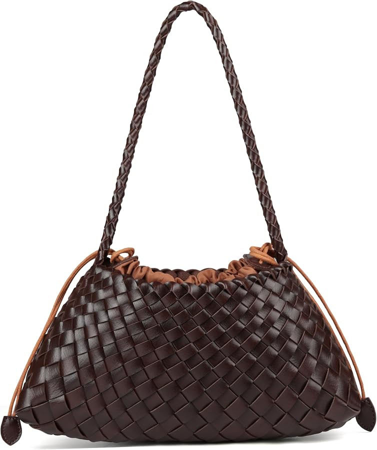 Small Shoulder Bags for Women, Woven Hobo Bag Summer Purse Bucket Bags | Amazon (US)