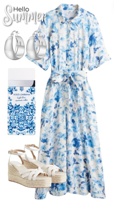 Blue and white dress summer outfit 

#LTKmidsize #LTKstyletip #LTKcanada