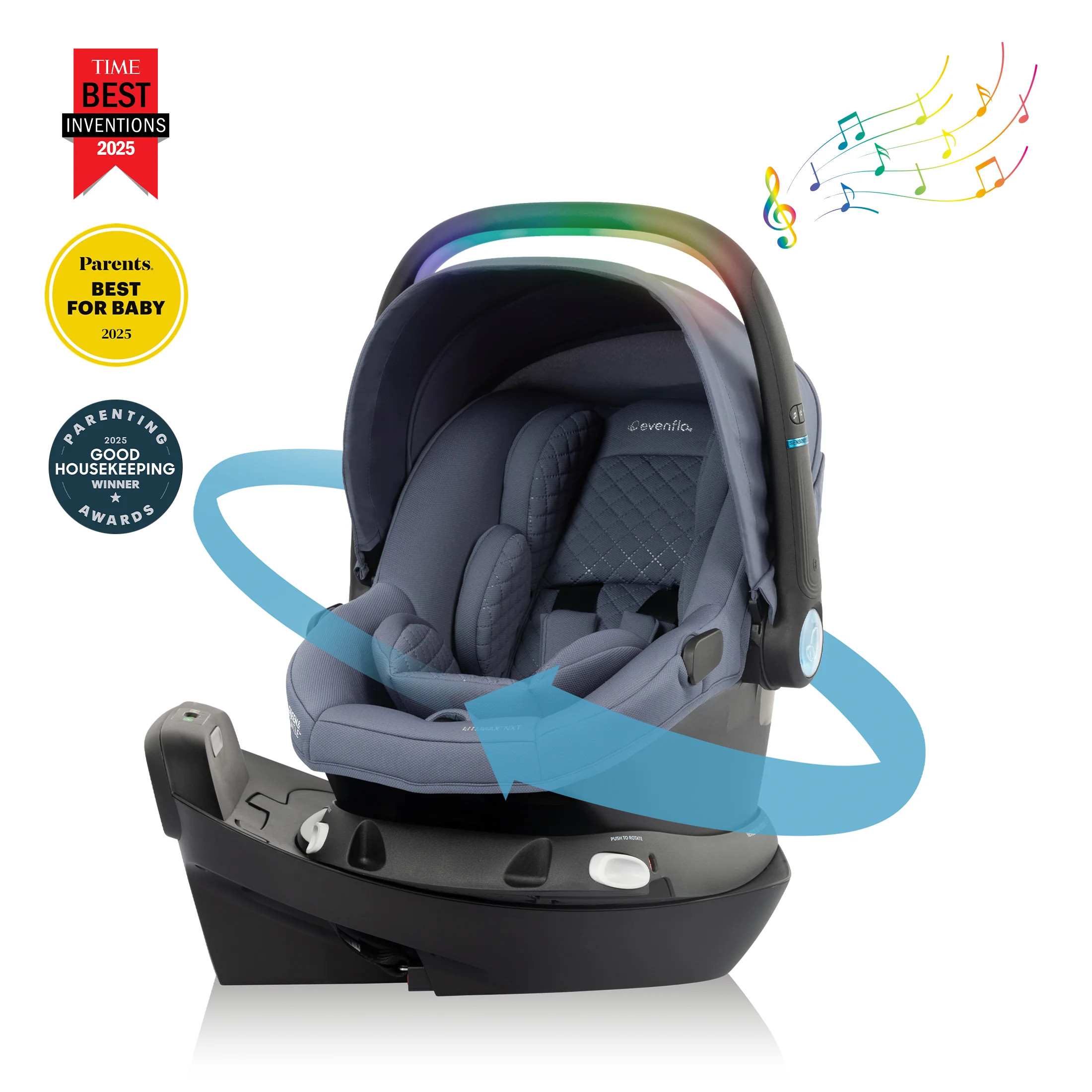 Revolve180 LiteMax NXT Rotating Infant Car Seat with SensorySoothe - Evenflo\u00ae Official Site | Evenflo Company