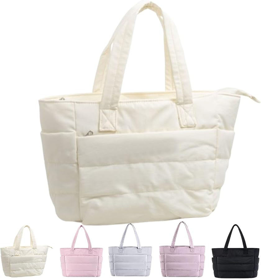 Puffer Travel Tote, Quilted Puffer Tote Bag for Women Large SizeLightweight Puffy Tote Bag with C... | Amazon (UK)