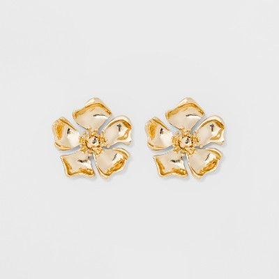 SUGARFIX by BaubleBar Golden Flower Stud Earrings - Gold | Target