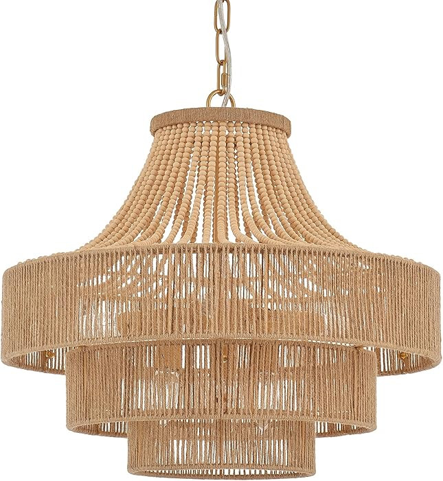 Chandelier Pendant Light 6-Lights Dia 20" Boho Coastal | Amazon (US)