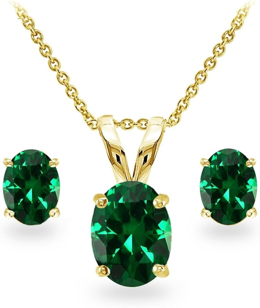 B. BRILLIANT Necklace and Earring Sets for Women Sterling Silver Genuine, Created or Simulated Gemst | Amazon (US)