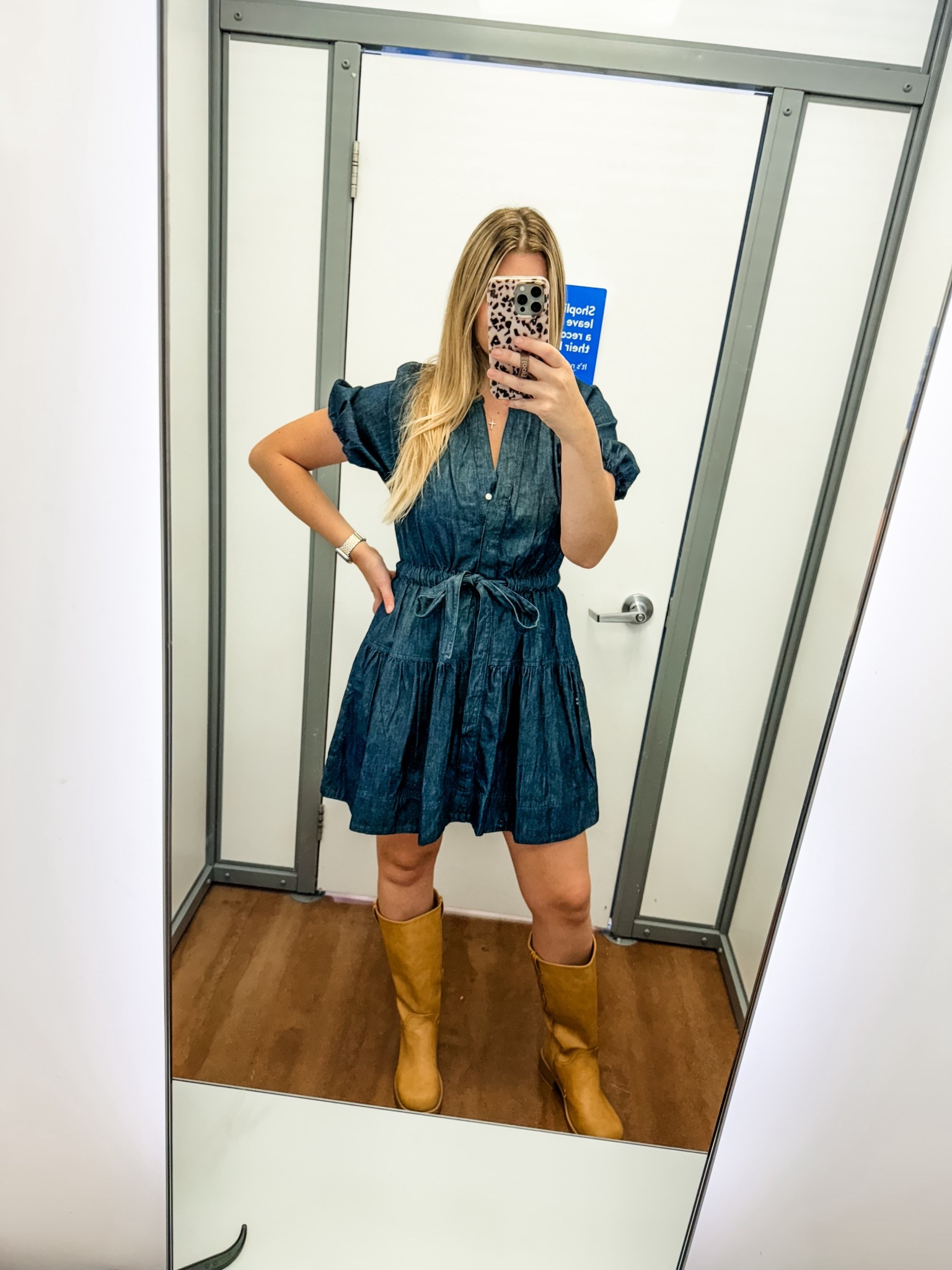 Walmart Fall fashion find. This denim dress paired with these viral boots = the perfect fall outfit. 

#LTKTall #LTKStyleTip #LTKFindsUnder50