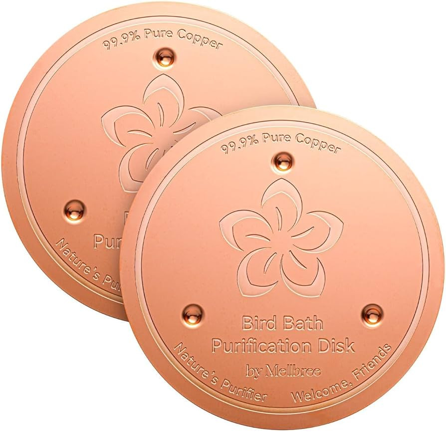 Mellbree 2-Pack Bird Bath Copper Disk, 0.6mm Reinforced 99.99% Pure Copper Cleaning Disk with Tri... | Amazon (US)
