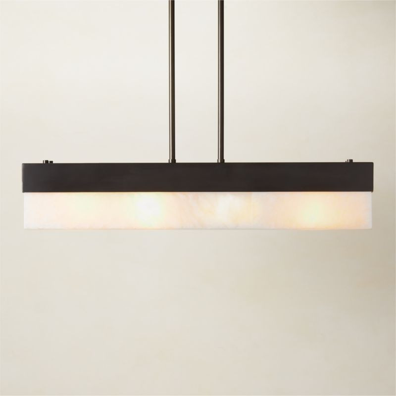 Align Blackened Stainless Steel and Alabaster Pendant Light + Reviews | CB2 | CB2
