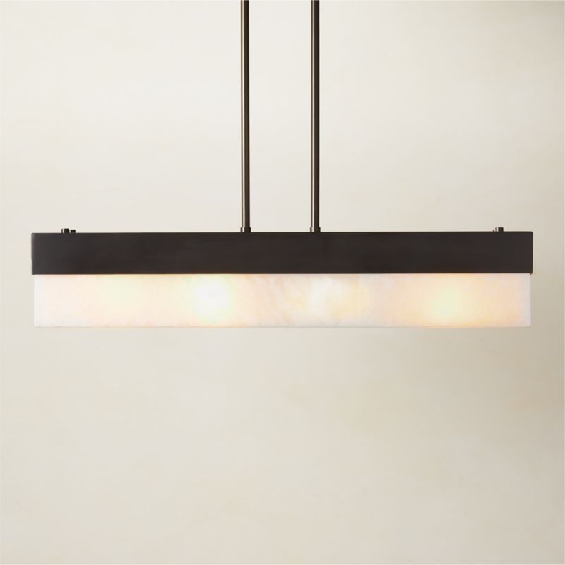 Align Blackened Stainless Steel and Alabaster Pendant Light + Reviews | CB2 | CB2