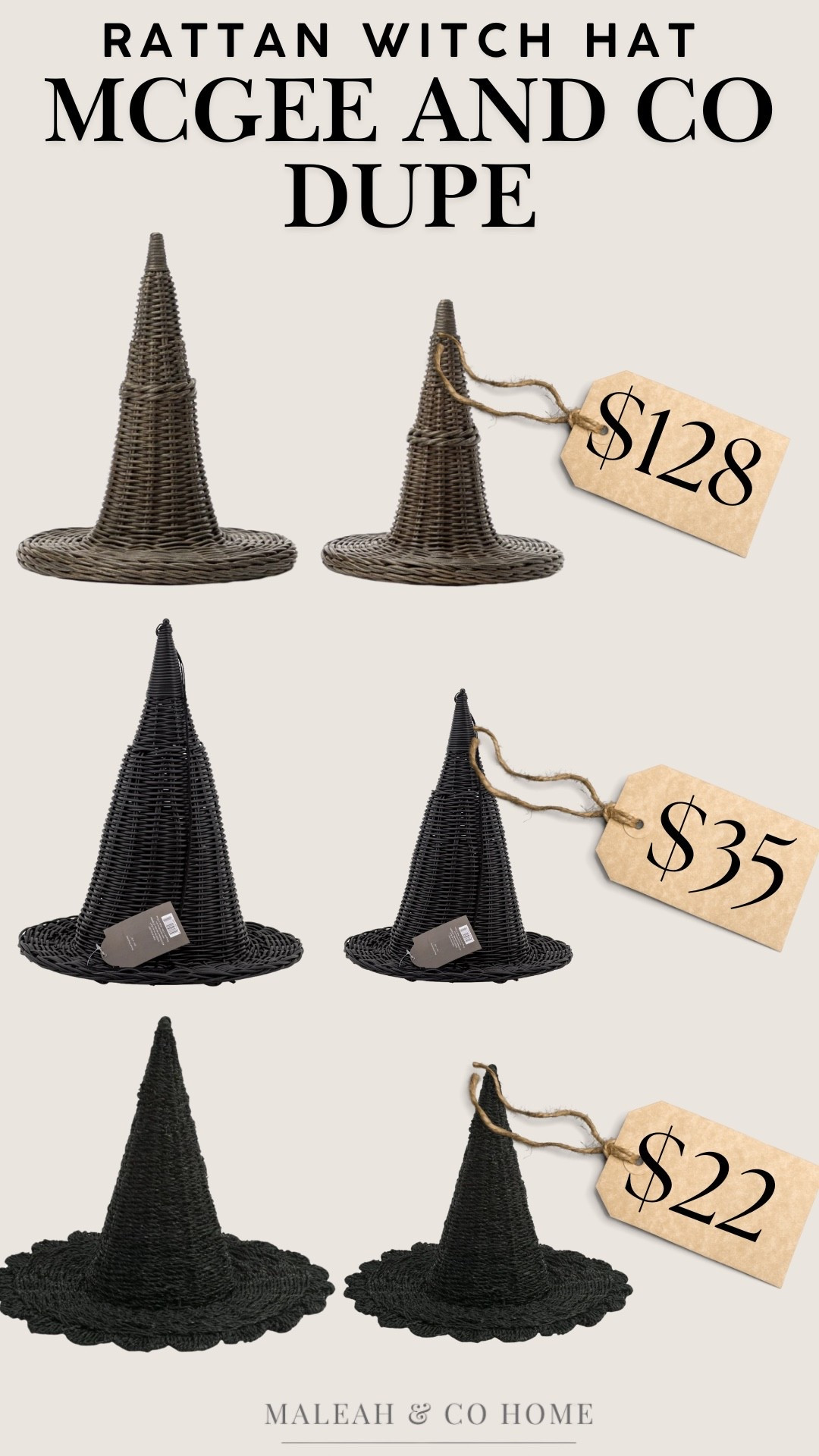 These rattan witch hats are giving all the McGee & Co vibes — but for a fraction of the price! 🖤✨

McGee & Co’s version is $128 😳 but I found these adorable dupes starting at just $22 + $35! Perfect for hanging over your porch, styling on your mantel, or adding a chic touch to your Halloween table setup. 🎃🍂

Shop my picks + a few more neutral Halloween decor favorites below. Tap to grab them before they sell out! 🕸️


McGee and Co dupe, rattan witch hat, affordable Halloween decor, neutral Halloween decorations, chic witch hat decor, budget-friendly Halloween finds, modern Halloween style, porch Halloween decor, Halloween mantel styling


#LTKSeasonal #LTKFallSale #LTKHome
