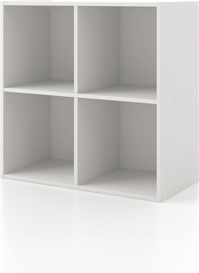 Homes: Inside + Out Apexa 4-Cube Storage Organizer Shelves, Stackable Wood Bookcase Fits Cubby Bi... | Amazon (US)