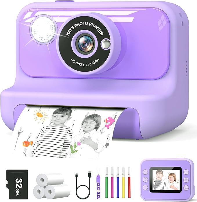 Kids Camera Instant Print, Christmas Birthday Gifts for Girls and Boys, 1080P HD Video Digital Ki... | Amazon (US)