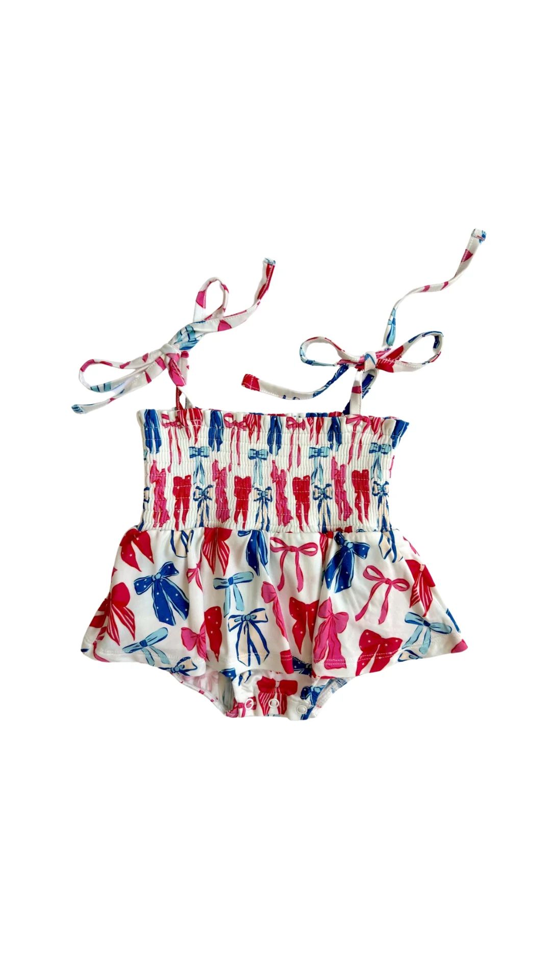 Patriotic Bows Smocked Bubble Romper - PRE ORDER SHIPS JUNE 14TH | In My Jammers