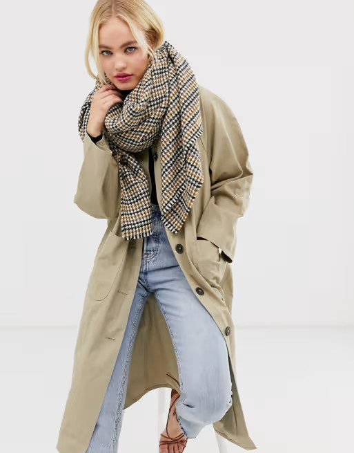 ASOS DESIGN oversized square tweed scarf | ASOS (Global)