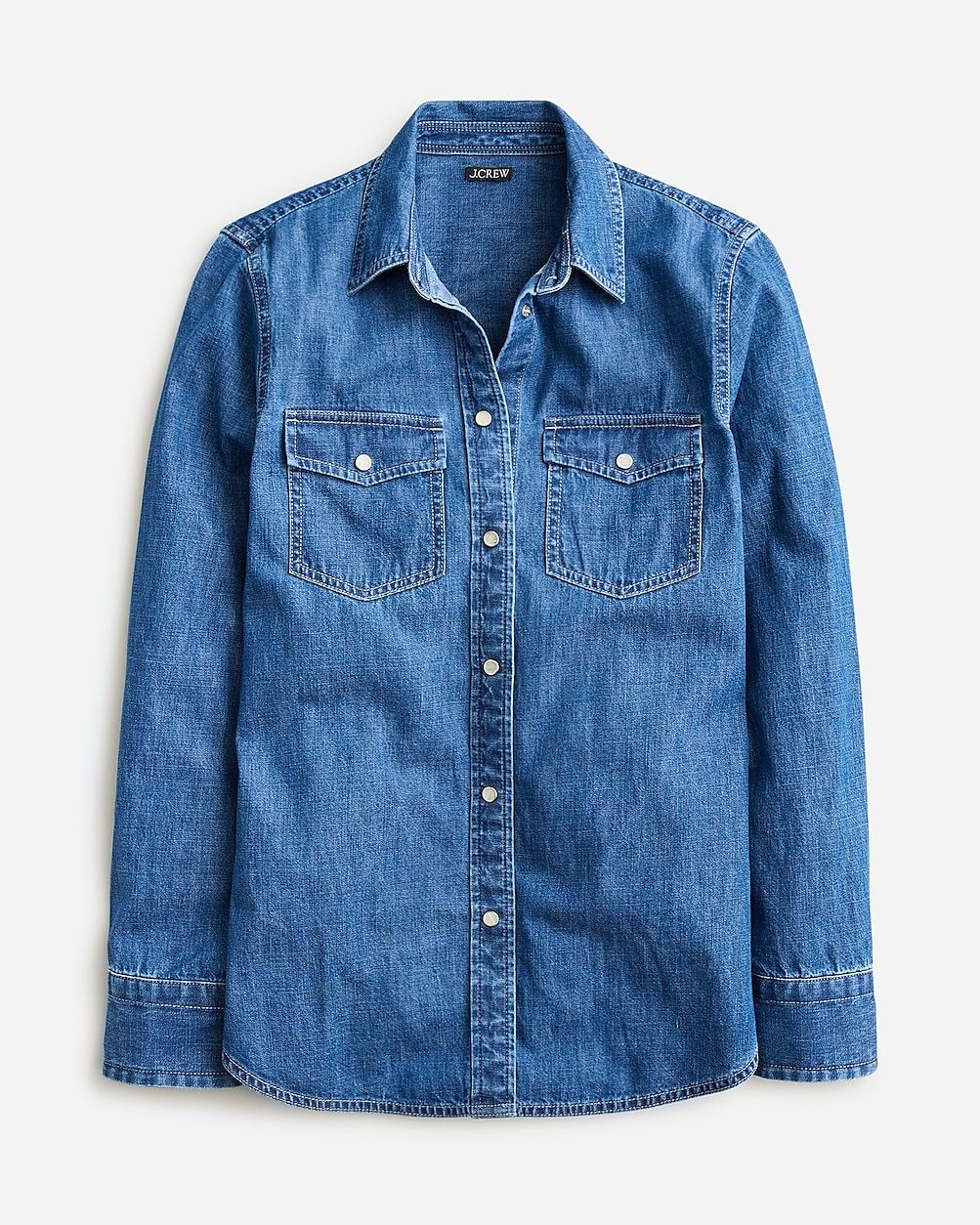 Wren slim western shirt in dark wash chambray | J.Crew US