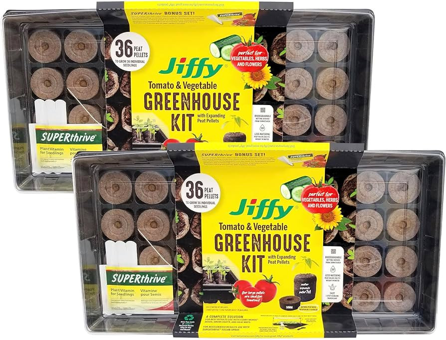 Ferry Morse Jiffy Tomato & Vegetable Seed Starter Tray Kit, 36 Cell 50mm Peat Pellets with Bonus ... | Amazon (US)