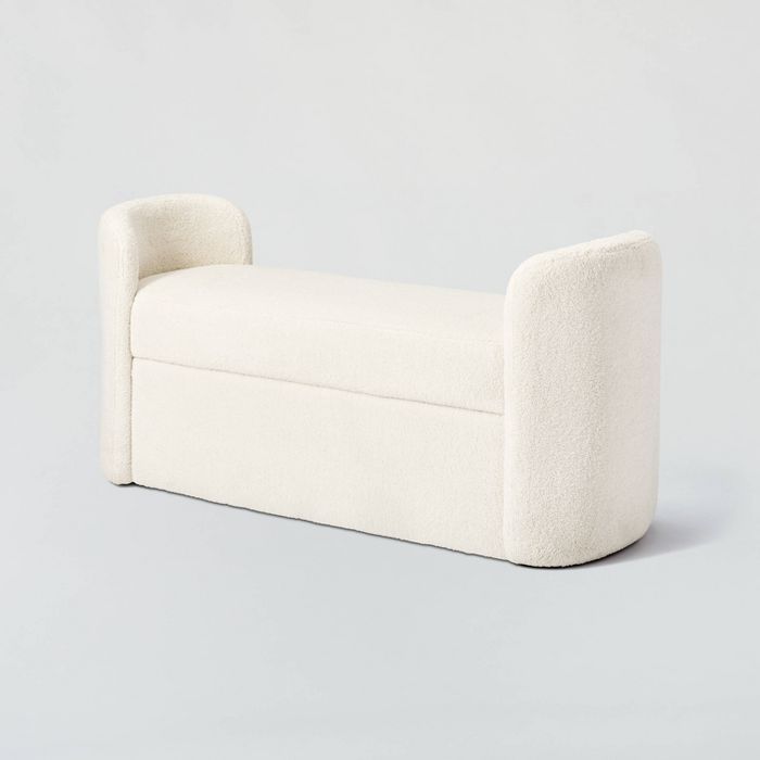 Springdell Rounded Sherpa Bench Cream - Threshold™ designed with Studio McGee | Target