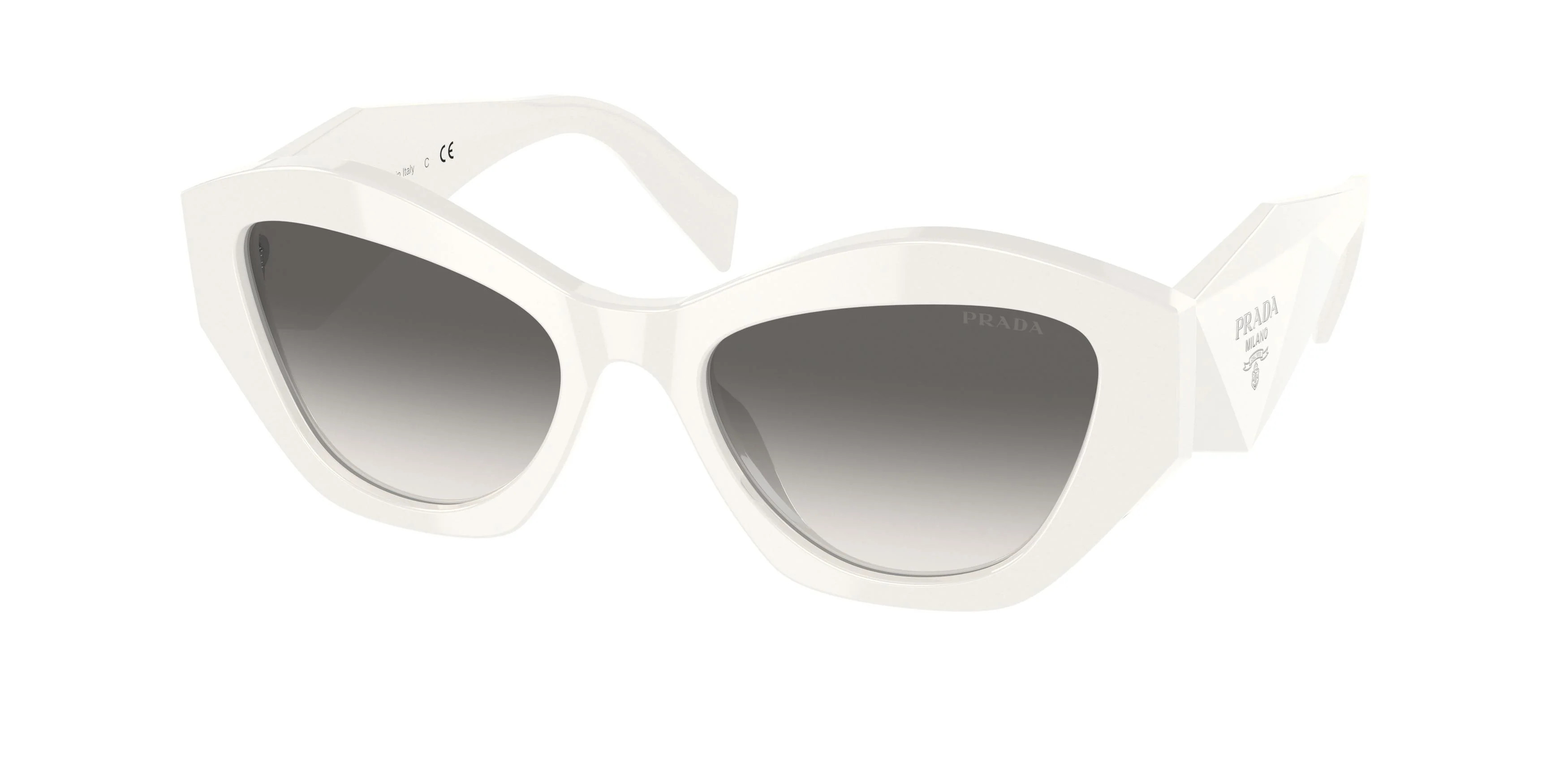 Prada 07YS Sunglasses 142130 - White - Grey Gradient Women Irregular | Designer Optics