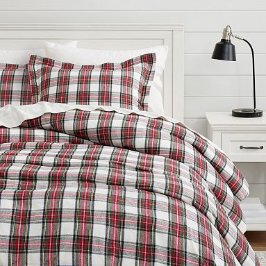 Stewart Plaid Flannel Duvet Cover | Pottery Barn Teen