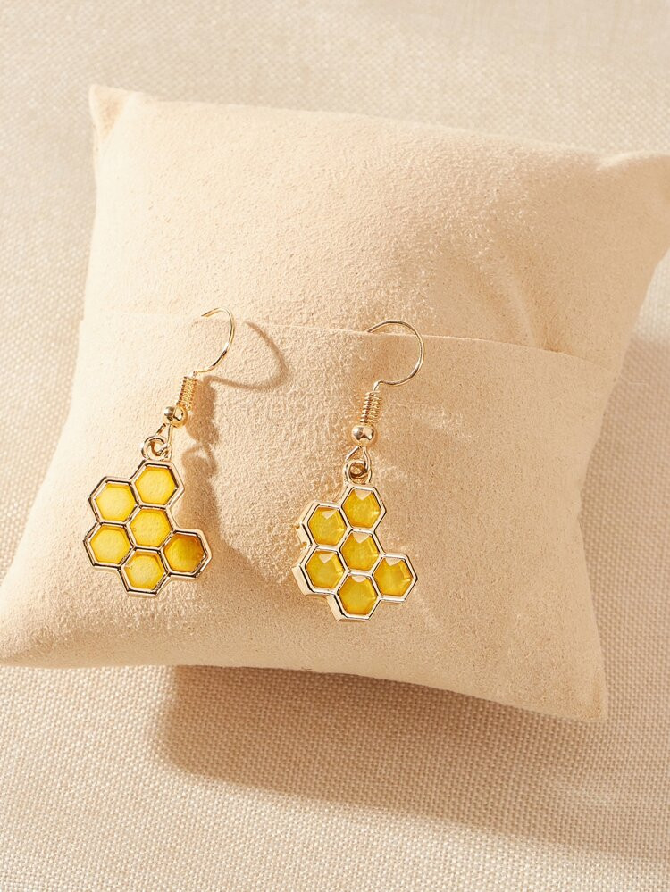 Honeycomb Drop Earrings | ROMWE