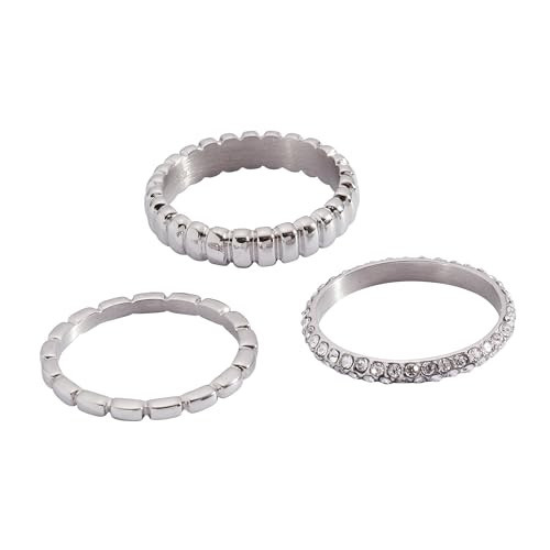 Alex and Ani Ribbed Stacking Ring Set of 3 | Amazon (US)