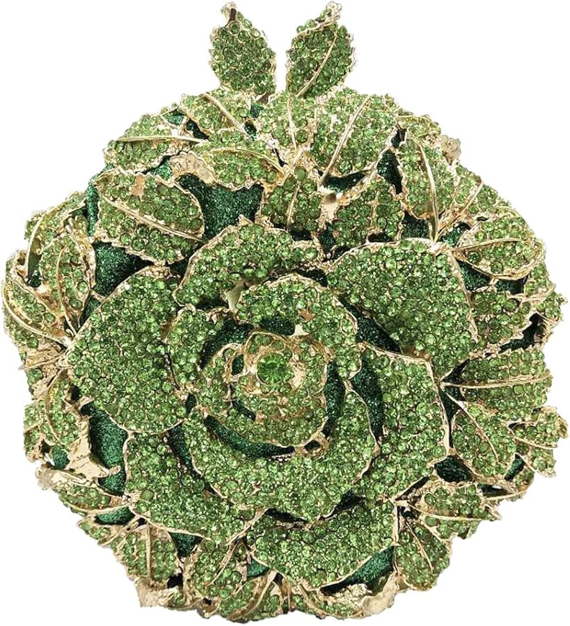 Boutique De FGG Round Rose Flower Crystal Clutch Purses for Women Formal Evening Bags Wedding Clu... | Amazon (US)