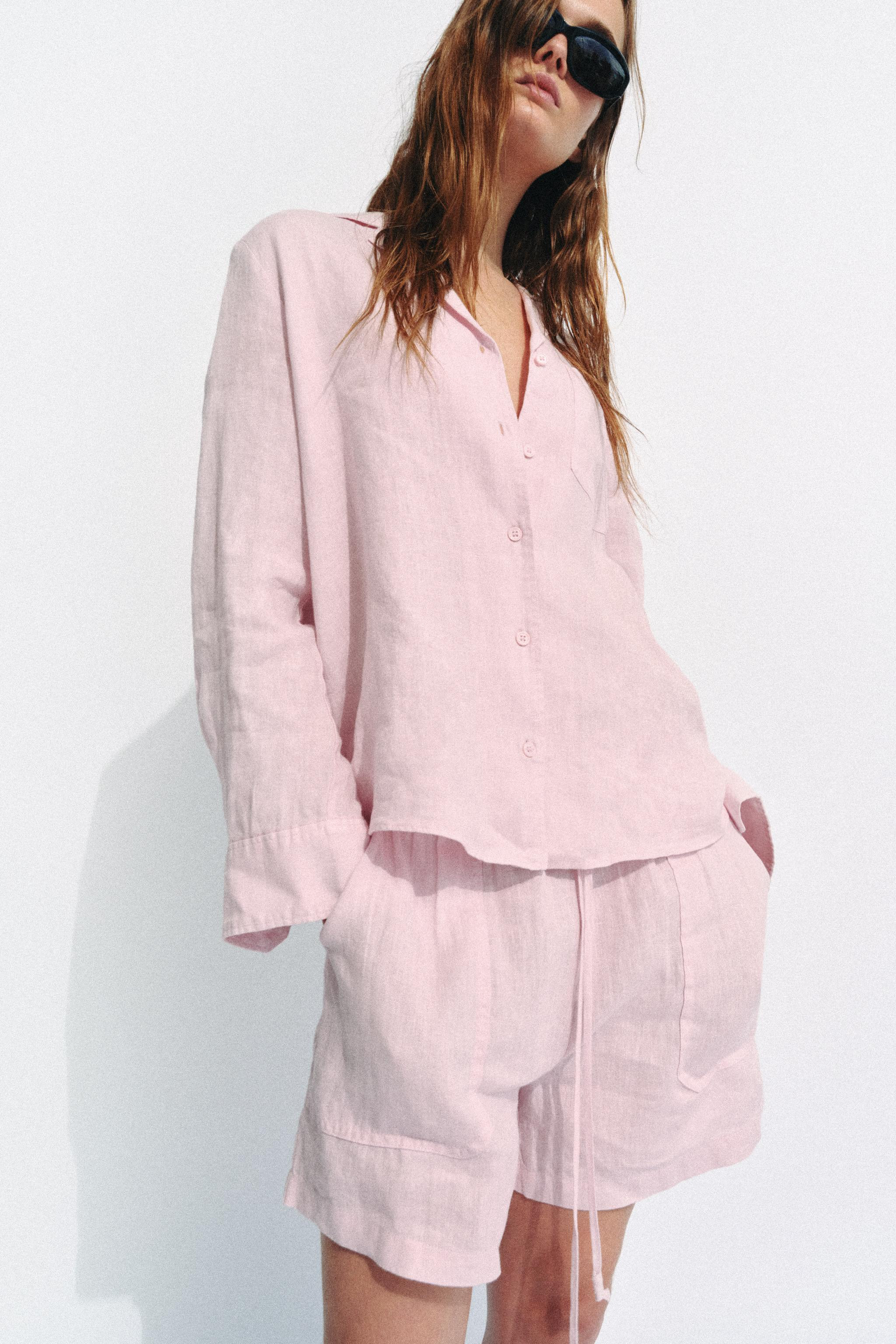 ZW COLLECTION LINEN SHORTS | Zara UK