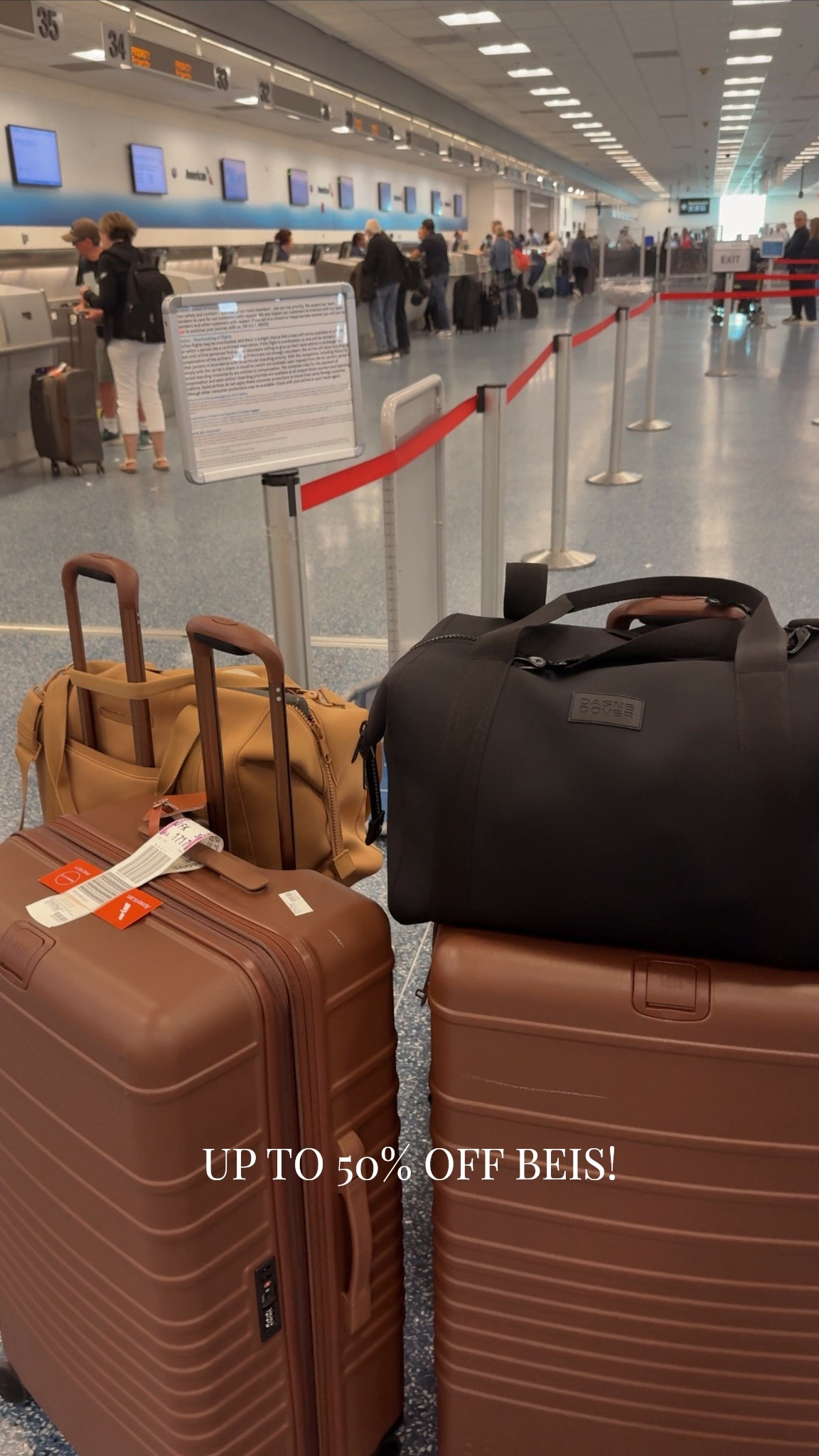 Beis warehouse sale - everything up to 50% off! I have two of the large check in bags and one carry on in maple