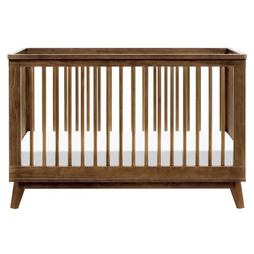 Babyletto Scoot Mid Century Walnut 3 in 1 Convertible Crib with Toddler Bed Conversion Kit | Kathy Kuo Home