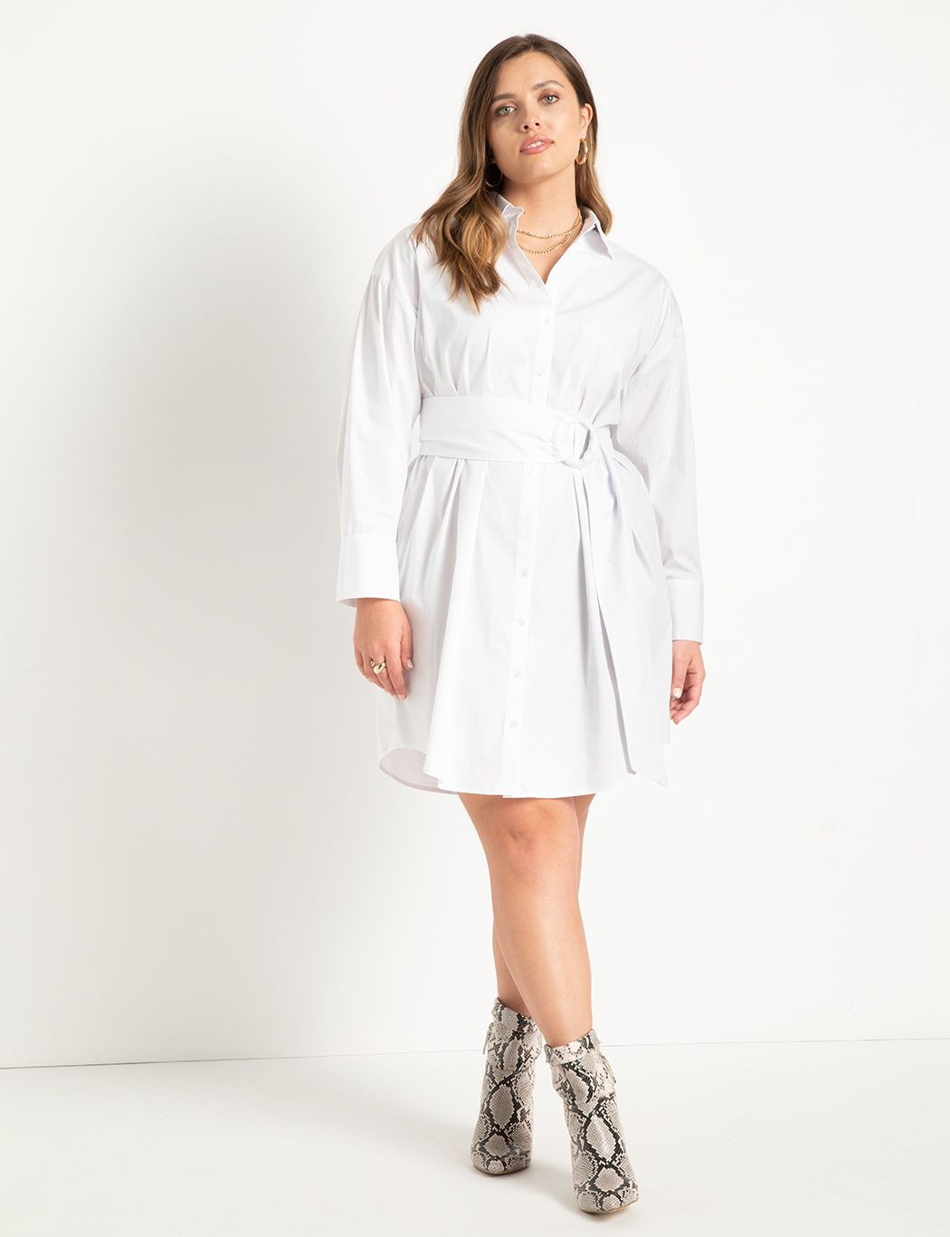 Relaxed Shirtdress with Belt | Eloquii