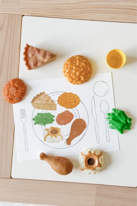 I found this cute preschool pretend food set including a lot of foods used in holiday meals that are great for #Thanksgiving dramatic play! I also created this printout for our #LTKtoddler to match each food which extends our play activities (graphics are not mine).

#LTKHoliday #LTKkids #LTKbaby