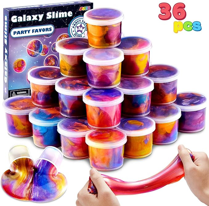JOYIN Slime Party Favors, 36 Pack Galaxy Slime Cup - Stretchy, Non-Sticky, Mess-Free, Stress Reli... | Amazon (US)
