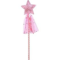 Amazon.com: Vonokee Girls Princess Star Wand,Glitter Angel Star Wand Stick for Birthday Halloween Christmas Party (Pink) | Amazon (US)