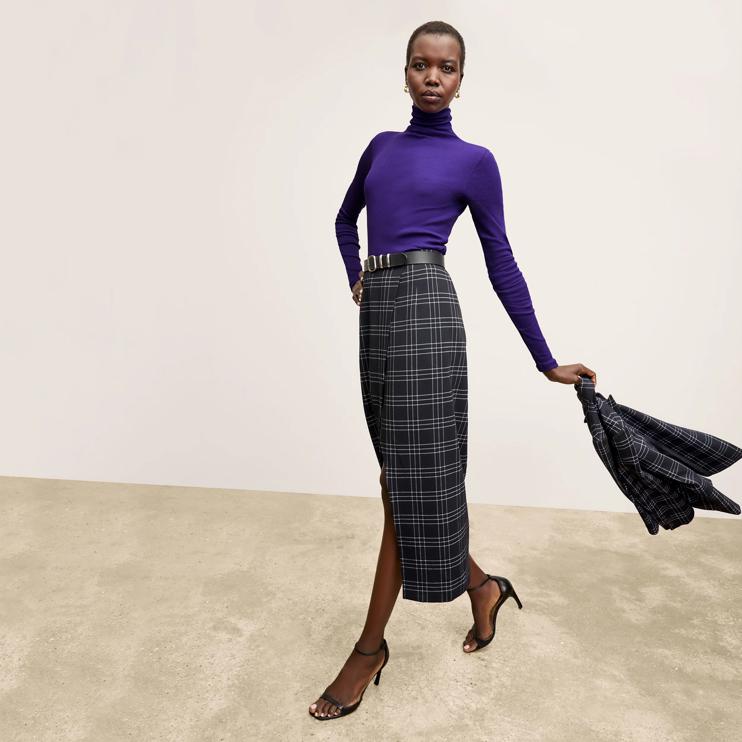 Amara Skirt - Knit Suiting :: Plaid | MM LaFleur