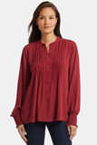 Pleated Peasant Blouse - Wild Currant | NYDJ