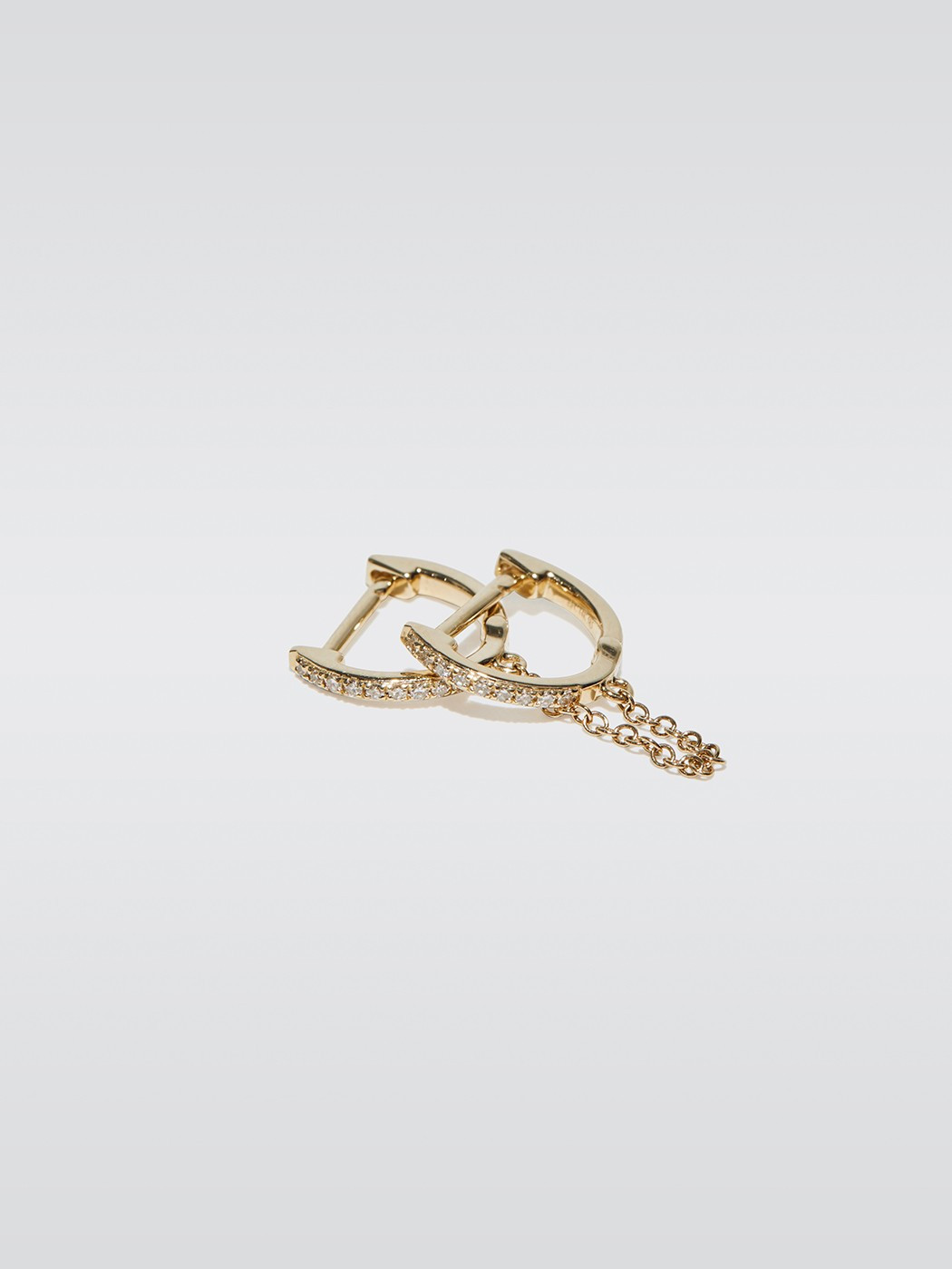 Diamond Double Huggie Chain Earring | Carbon38