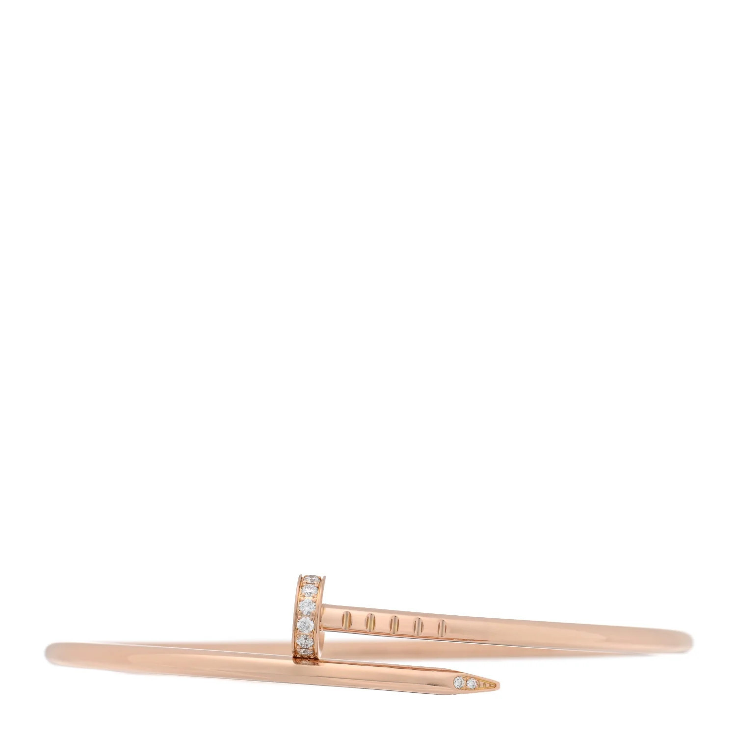 Cartier 18K Pink Gold Diamond Small Juste Un Clou Bracelet 16 1747492 | FASHIONPHILE (US)