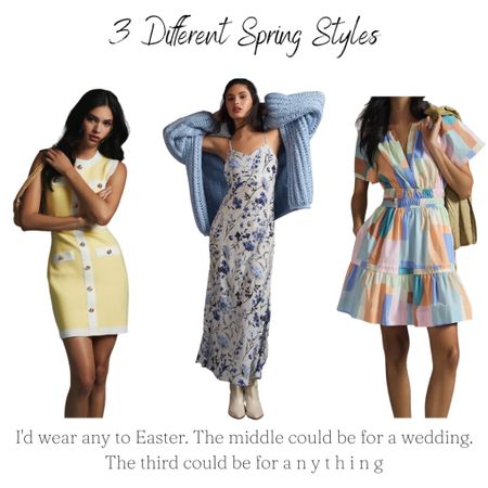 Any could be an Easter dress, but all are so perfect for spring! I can see that middle one at a wedding. I’m crazy about the yellow one. The third could be for just about anything. Baby shower dress, school pickup dress, carpool dress, wedding shower dress, brunch dress…you name it. Plus, it has pockets. 



#LTKSeasonal #LTKwedding #LTKstyletip
