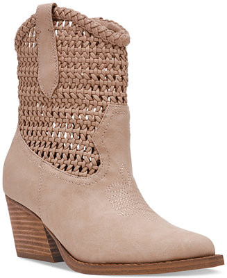 Women's Alessia Woven Pull-On Cowboy Western Booties | Macy's