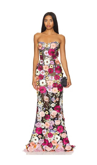 Jasmine Gown in Black Multi Floral | Revolve Clothing (Global)
