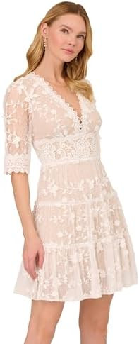Adrianna Papell Lace Embroidery Dress | Amazon (US)